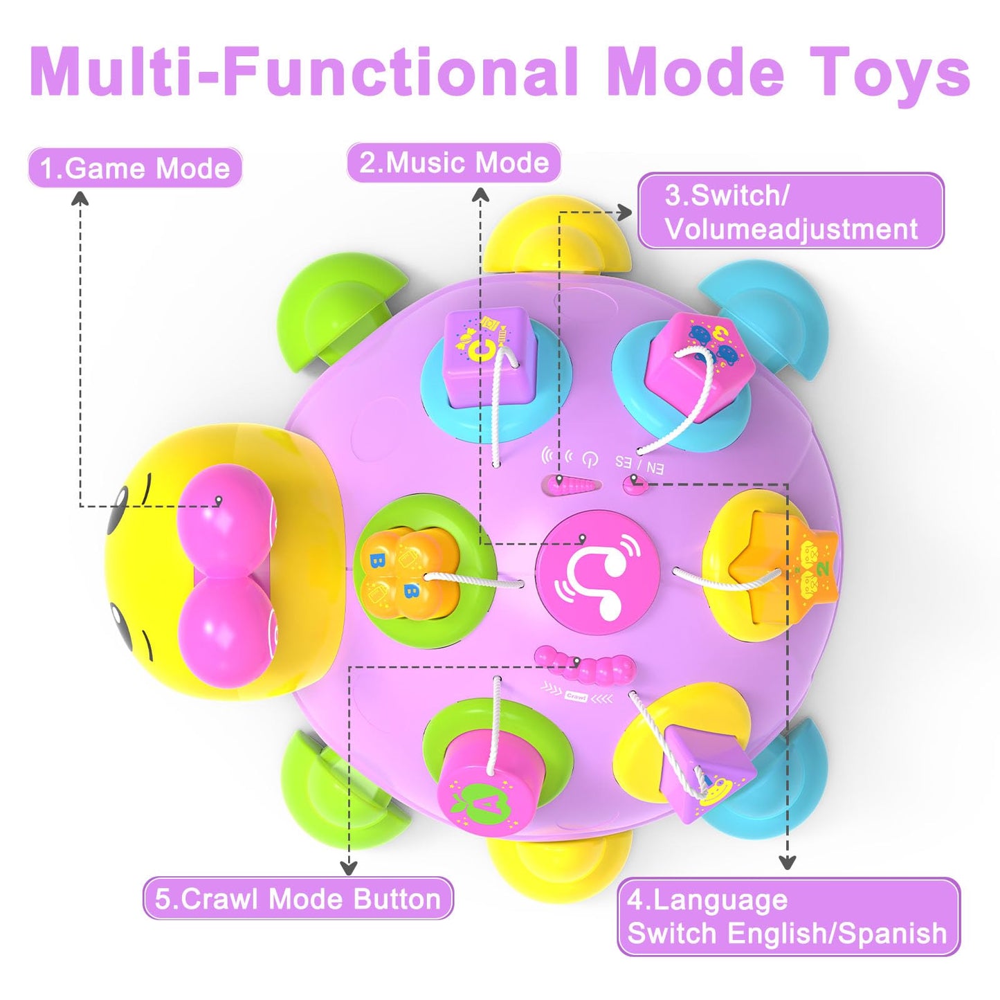 Holaxander Musical Ladybug Baby Toys 6-12 Months, Infant Early Educational Learning Montessori Toy for 1+ Year Old Girl, First B