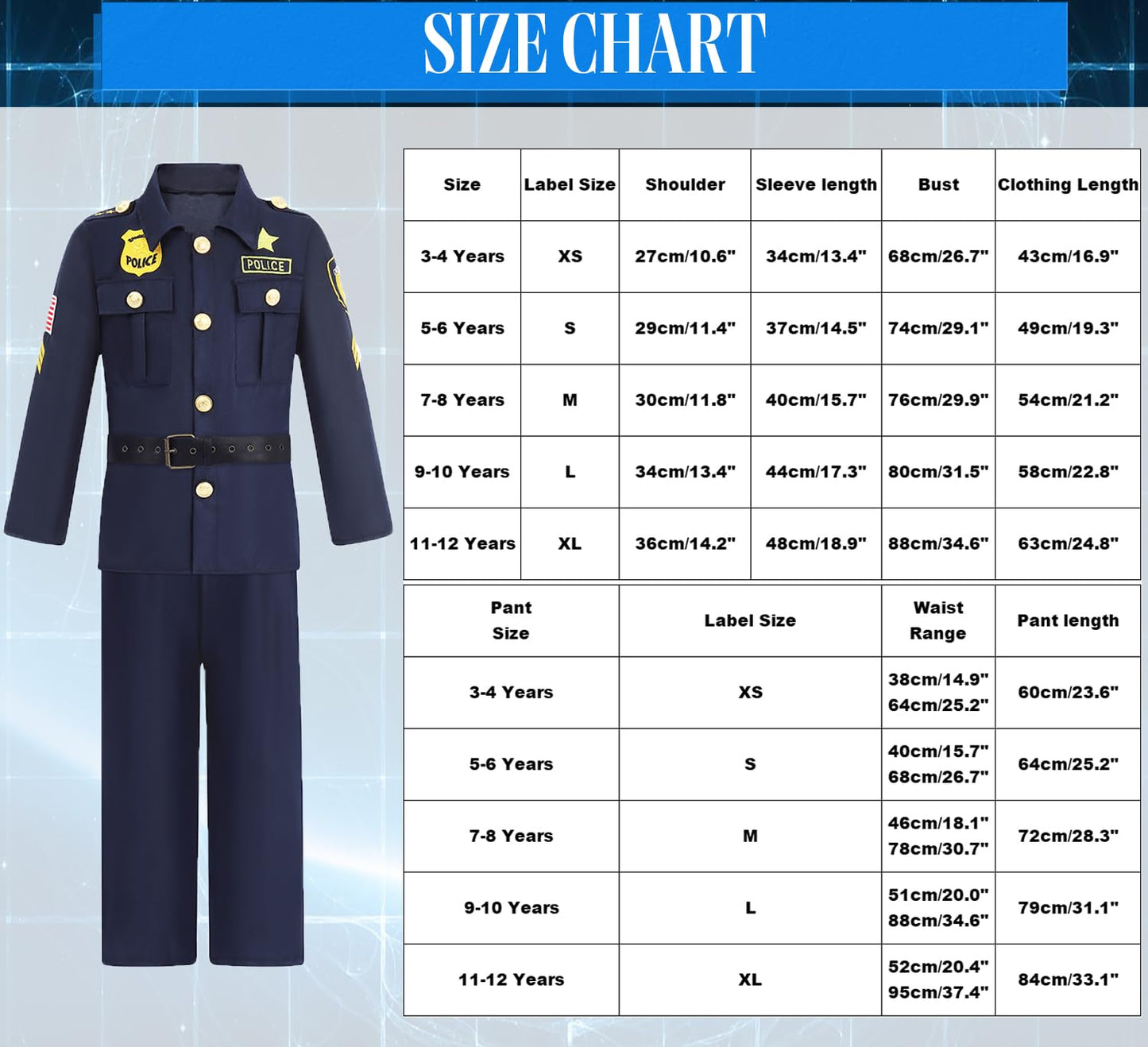 Miulruma Cop Costume For Kids Boys Police Officer Costume Suit With Hat Toddler Halloween Costume Outfit Set With Stuff Toy Acce