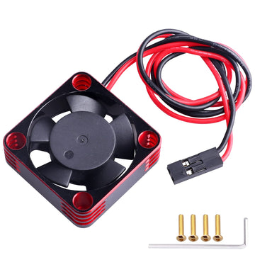 HobbyPark RC Brushless Motor Cooling Fan ESC Cooling Fan for RC Car 1/8 1/10 1/12 Scale 540 550 Brushless Motors (Black-Red)