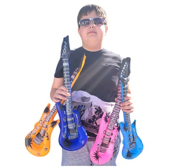 Zugar Land Rock Inflatable Mini Guitars (23 Inches) Vinyl. Perfect Party Favor, Dj Dance 80S Rocker (Mini Rock-N-Roll (4 Pack))