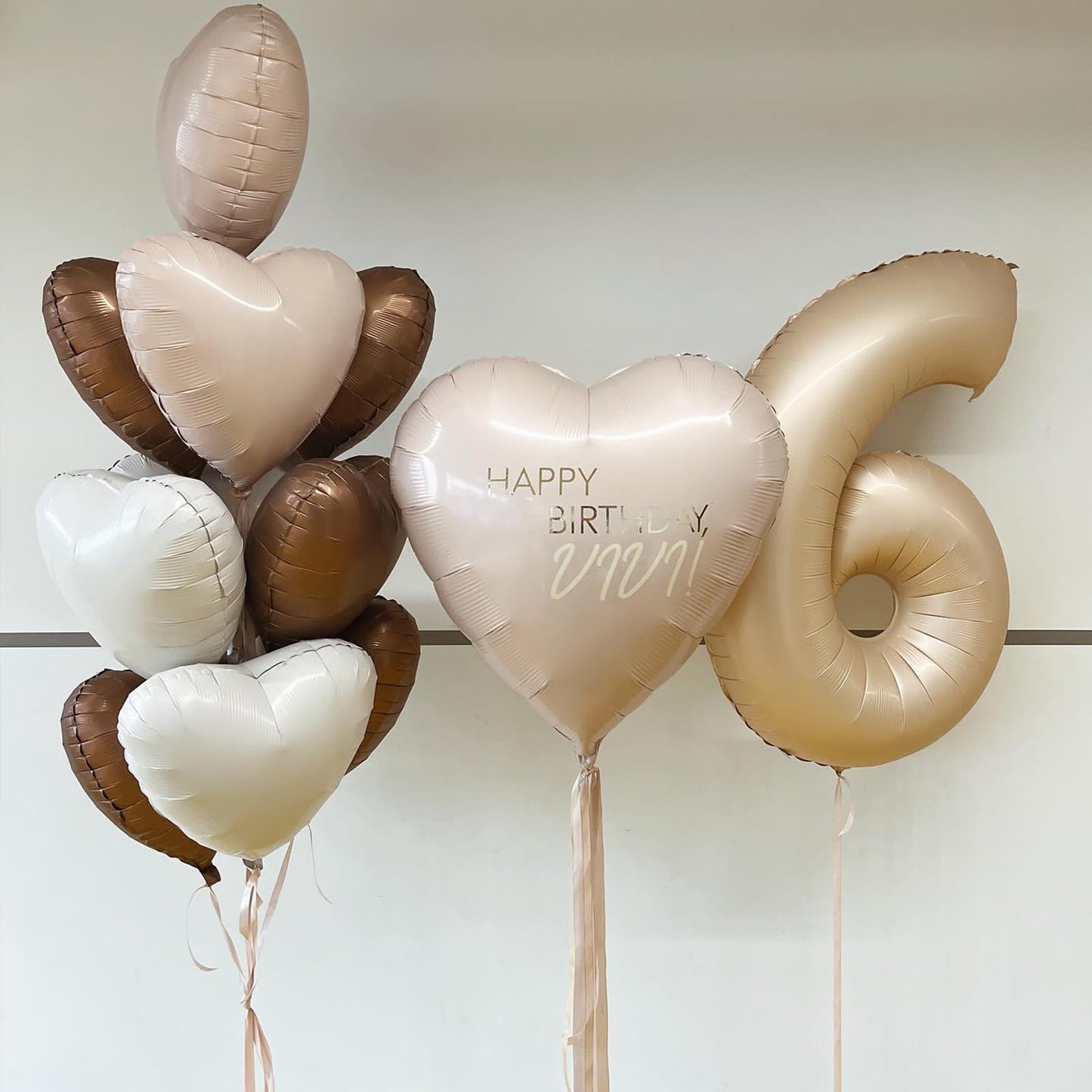 Gresatek White Heart Balloons,10Pcs Cream White Foil Heart Shaped Balloons,18Inch Beige Helium Mylar Balloons For Valentines,Eng
