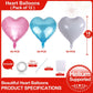 Lovoir 12 Pcs Pink Heart Shape Foil Mylar Balloons 18 Inch Love Balloons For Valentine'S Day Birthday Party Decorations Wedding