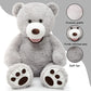 Morismos Giant Teddy Bear With Big Footprints Big Teddy Bear Plush Stuffed Animals (Gray, 39 Inches)