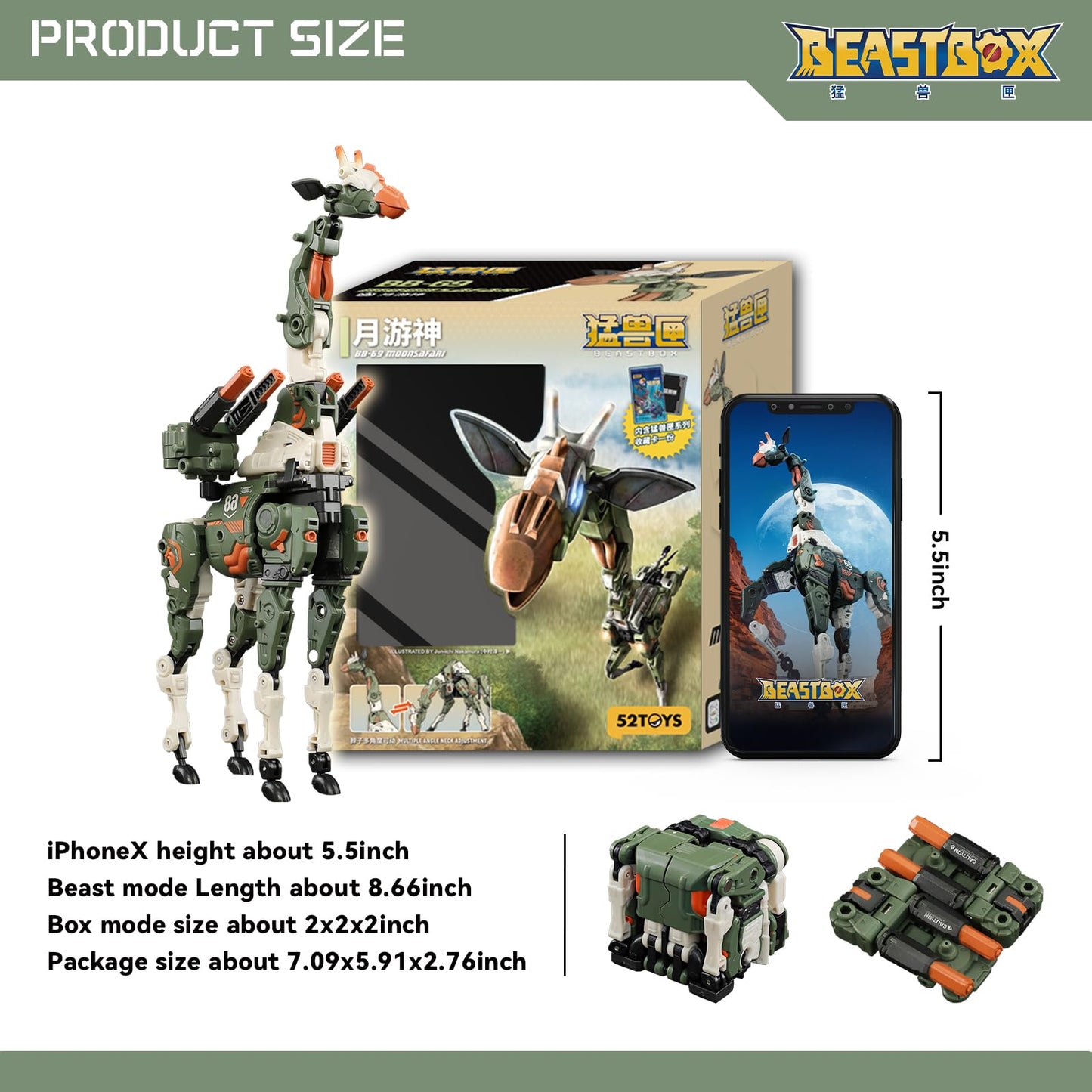 Beastbox Bb-69 Moonsafari With Bonus Deformation Toys Action Figure, Converting Toys In Mecha And Cube, Perfect Birthday Party G
