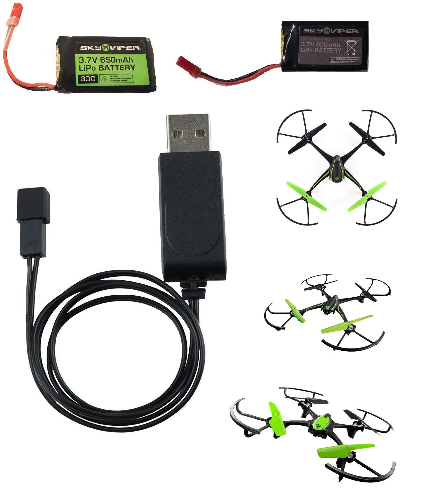 for Sky Viper Drone Charger USB-Fits. Charging cable is compatible with the Sky Viper Stunt Quadcopter, Camera Drone, X-Quad, s6