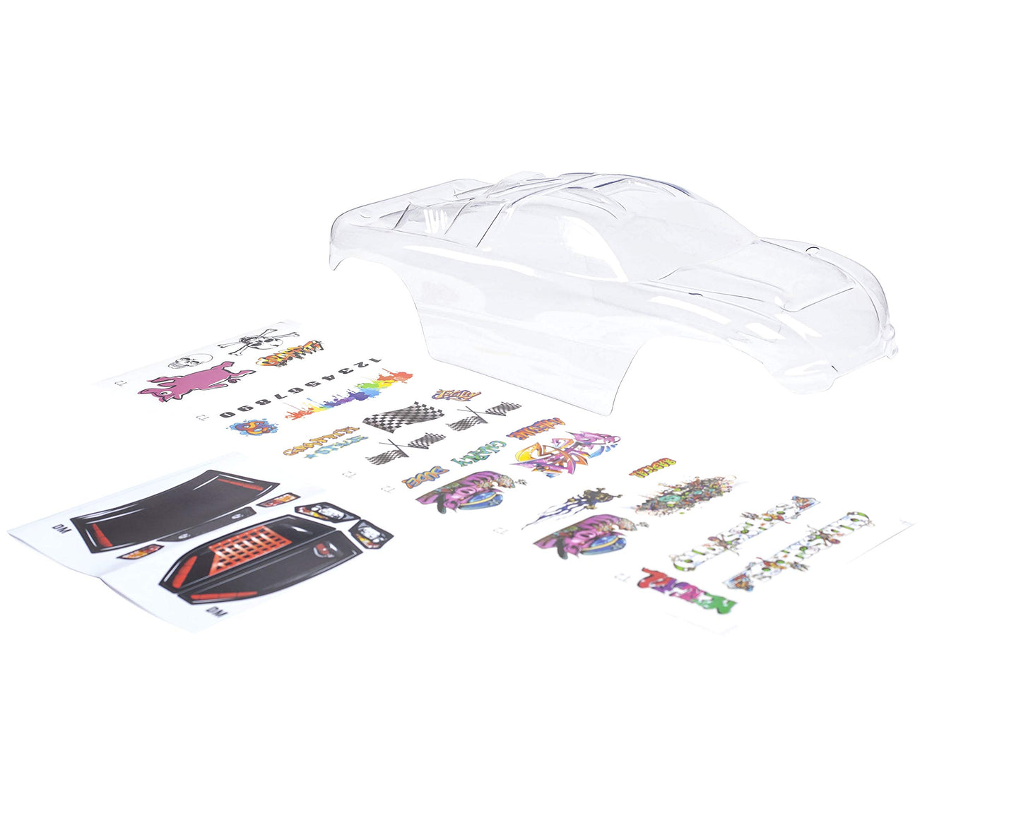 SummitLink Custom Body Clear Unpainted with Stickers Clear Body Compatible for 1/10 Scale RC Car or Truck (Truck not Included) R