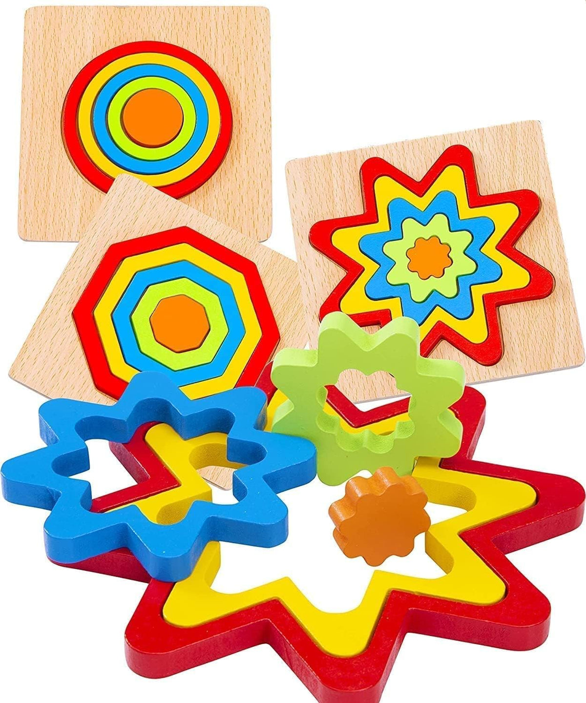 Tiny Toys Co Rainbow Shape Sorting Puzzle Toys Toddlers Activities Preschool Learning Early Educational Toys For Kids Age 1 2 3 
