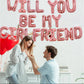 TONIFUL Rose Gold Letter Balloons - 16 Inch "Will You Be My Girlfriend" Banner for Romantic Wedding, Bridal Shower, Engagement Party Supplies