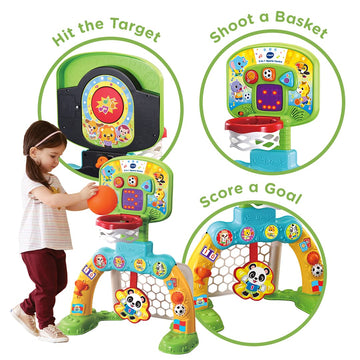 Vtech 3-In-1 Sports Centre, Baby Interactive Toy With Colours And Sounds, Learning With Role-Play, Suitable For Baby Boys & Girls From 12 To 36 Months (Yellow/Blue), English Version, 66X58X44 Cm