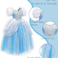 MDYCW Princess Cinderella Halloween Costume with Accessories for Girls, Birthday Party Fairy Dress Up