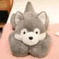 ronivia Weighted Husky Plush Toy, 19.7" Grey Stuffed Animal, 3.3lbs Soft Pillow, Cute Plush for Comfort and Cuddling