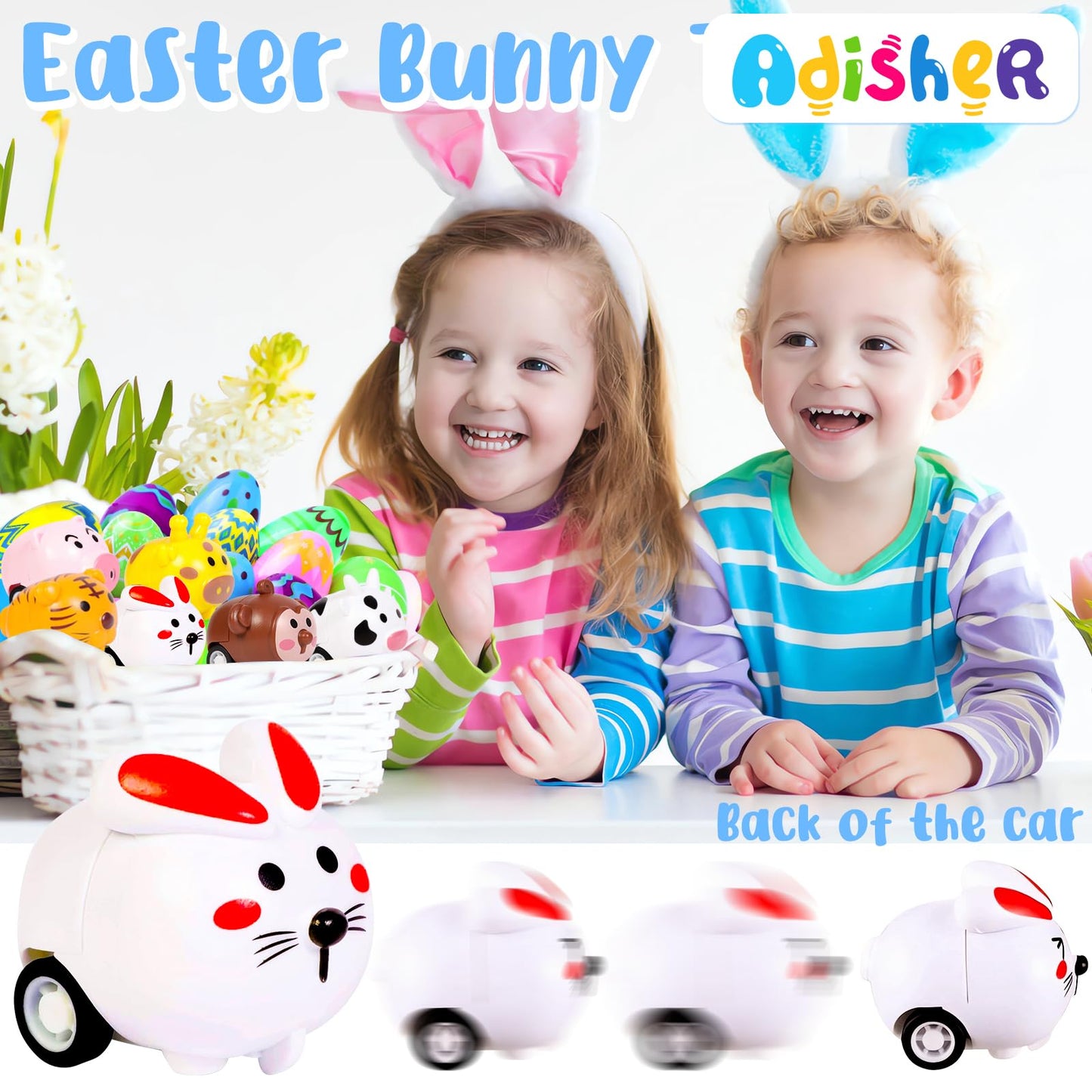 48 Pack Easter Egg Fillers,Easter Basket Stuffers With Assorted Easter Squishies And Stampers,Easter Party Favors,Easter Egg Hun