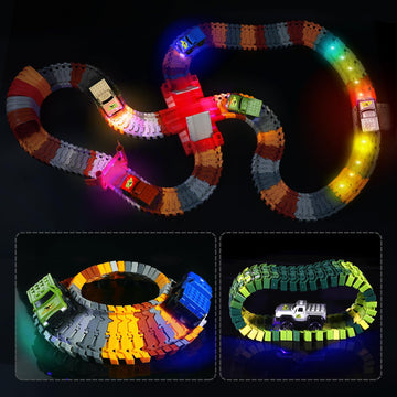 Save Unicorn Tracks Cars only Replacement,Track Cars for Tracks Glow in The Dark, Car Tracks Accessories with 3 Flashing LED Lig