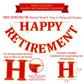 LITAUS, Retirement Party Decorations, NO DIY - Red | Happy Retirement Banner, Honeycomb Balls, Swirls, Garland | Happy Retiremen