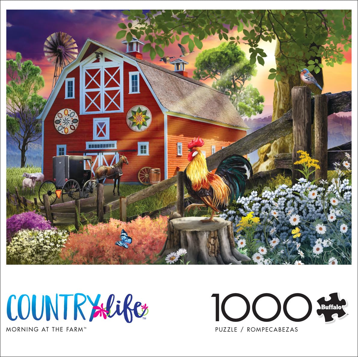 Buffalo Games - Tom Wood - Morning At The Farm - 1000 Piece Jigsaw Puzzle For Adults -Challenging Puzzle Perfect For Game Nights - Finished Size Is 26.75 X 19.75