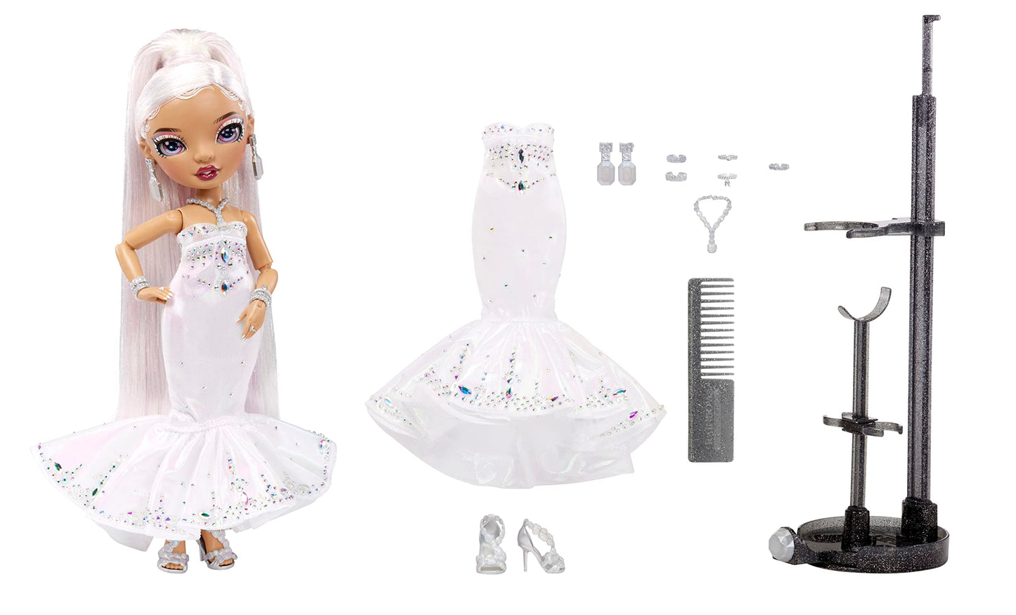 2022 Holiday Edition Roxie Rainbow High Doll With Multicolor Hair And Iridescent Gown - Great Gift