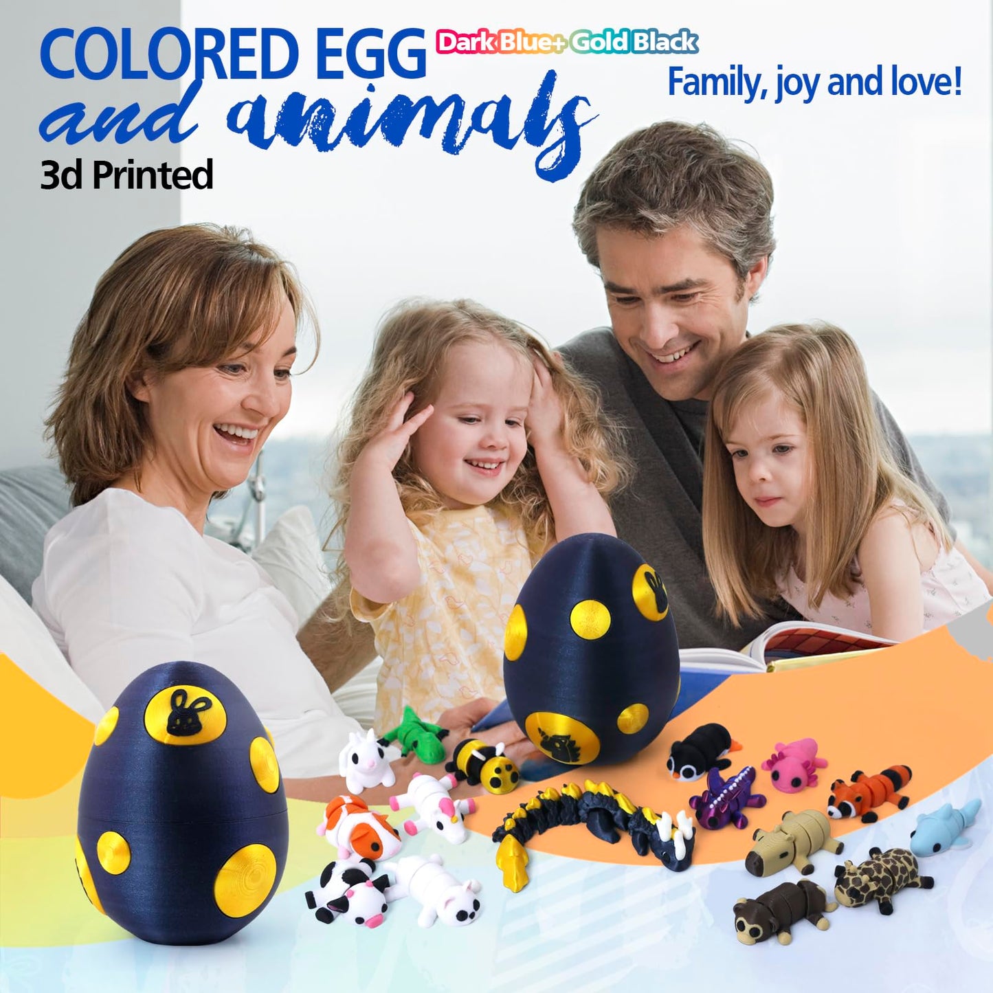 HyBaiS Mystery Mini 3D Printed Articulated Animal Figurines Set with Egg Little Cute Animals Pocket Pet 3D Animals Toys 3D Printed Miniature Figurines Gift(Dragon&Axolotl &Capybara