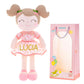 Gloveleya Personalized Doll With Your Name - Cute Pink Cherry Color Custom Soft Plush Doll For Girls Plush Doll Customized Gifts - Muñecas De Trapo Personalizadas Para Niñas