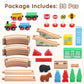 SainSmart Jr. Wooden Train Set for Toddler with Double-Side Train Tracks Fits Brio, Thomas, Melissa and Doug, Kids Wood Toy Trai
