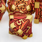ORIFANTOU Metal DND Dice Set Dungeons and Dragons Dice with Box, Golden Red Debris D&D Dice RPG D and D Dice Role Playing Game P