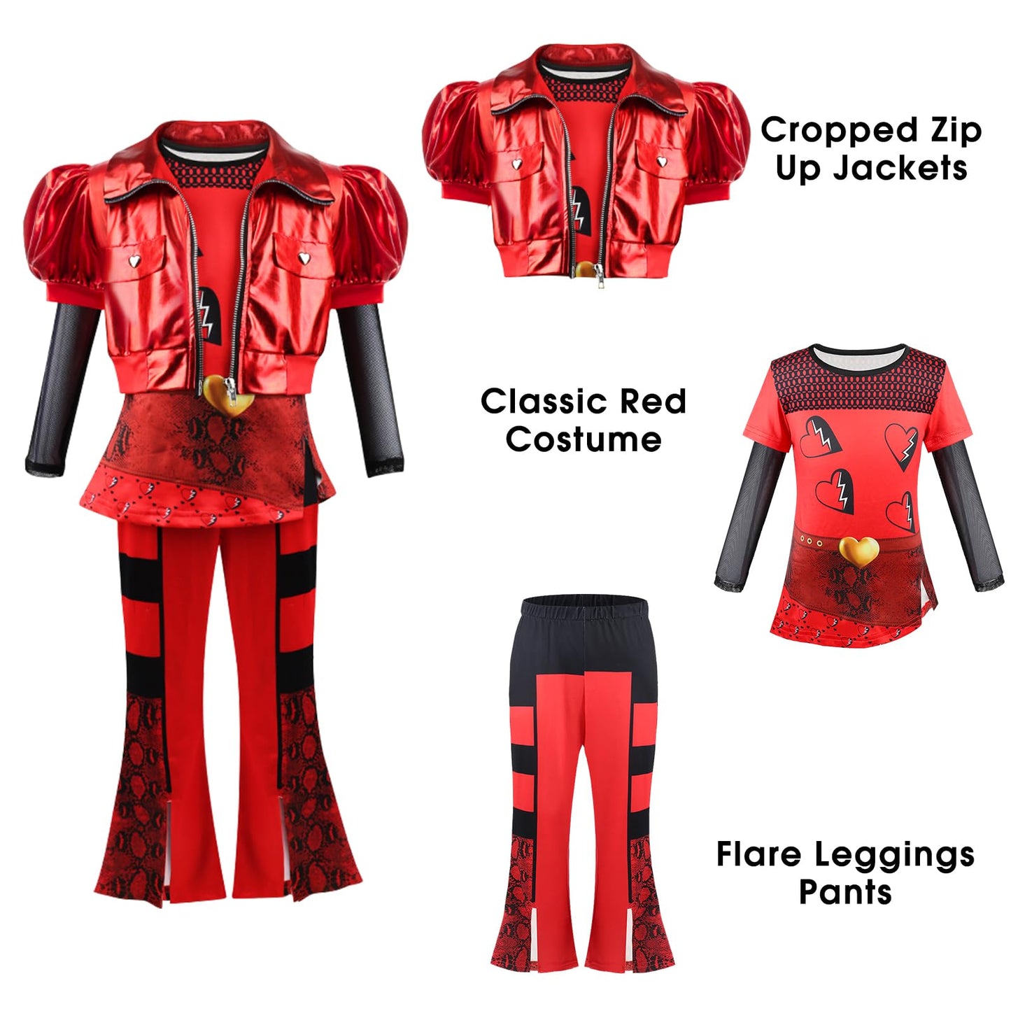 Keaiyouhuo Red Halloween Costume For Girl Rise Red Princess Party Dress Up For Kids