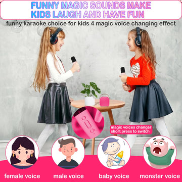 Mini Karaoke Speaker With 2 Wireless Microphones & Led Lights - Ideal Christmas And Birthday Gifts For Children And Adults