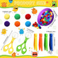 Zhanmai 142 Pcs Fine Motor Skills Toys Handy Scooper Set Sensory Bin Filler 12 Sorting Bowls 8 Tweezers 2 Scissors Clips 120 Plush Balls for Early Education and Sorting Counting Training Development