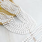 ZZYFGH 33'' 7mm St Patricks Day Beads Necklace, White Bead Necklace Bulk, Mardi Gras Round Beaded Necklaces for Party Favors Cos