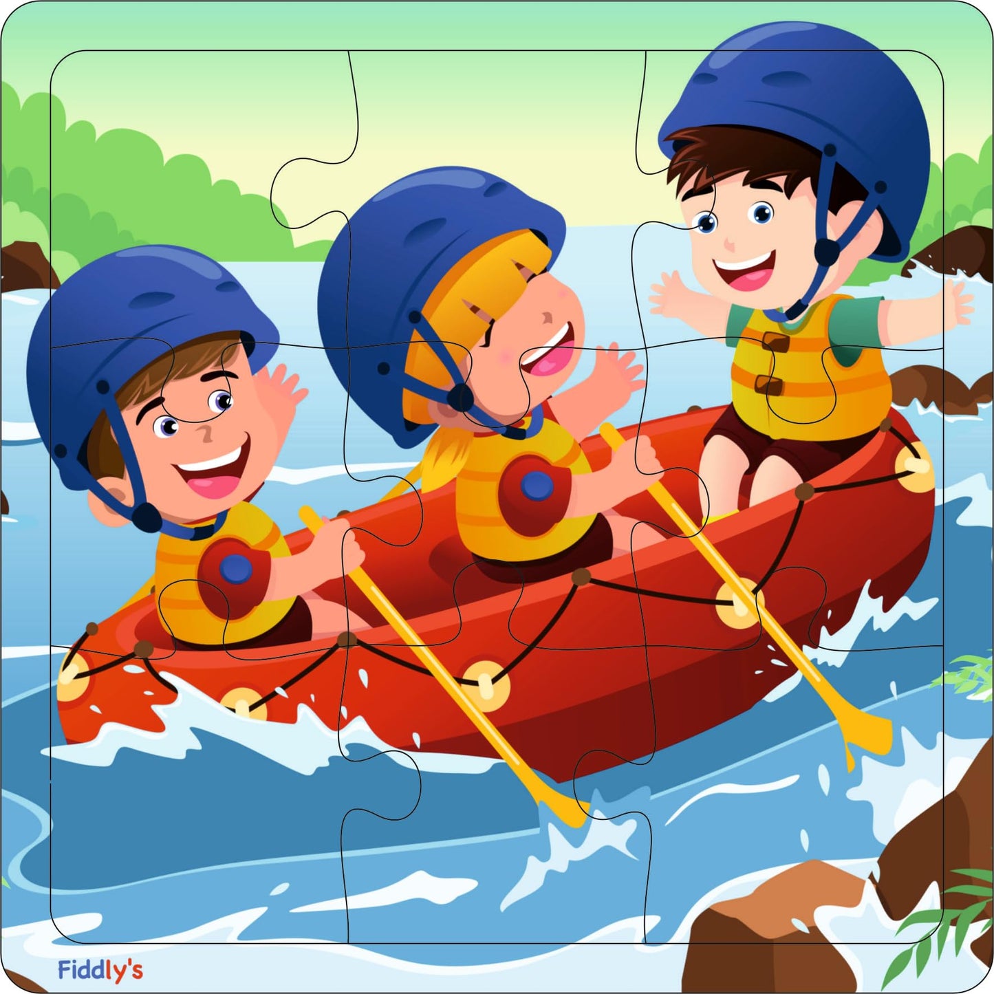 Fiddlys Wood Jigsaw Puzzles For Kids & Children -9 Pieces Age 3+ (Travel & Adventure (Pack Of 6))