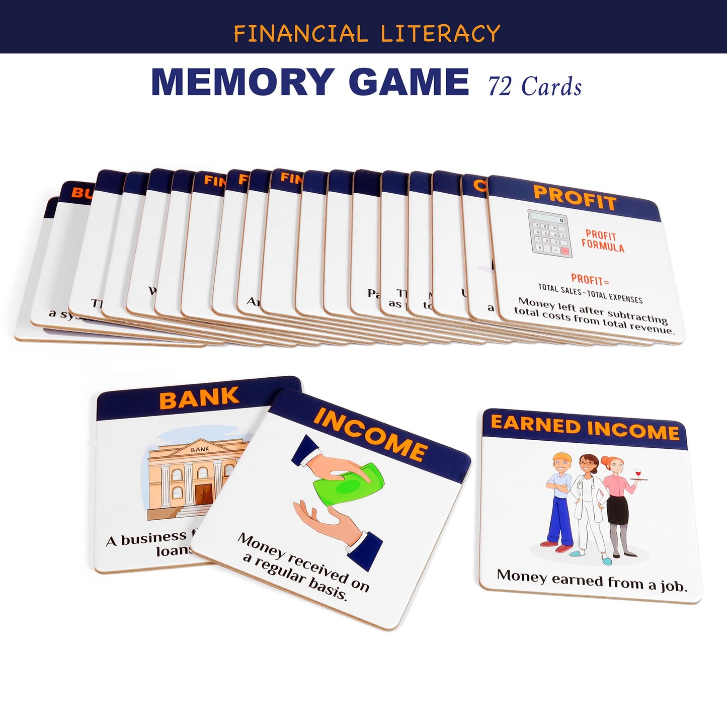 The Financial Rewire Financial Literacy Memory Matching Game - Fun & Educational Cardboard Game for Kids Ages 5+, Medium Size