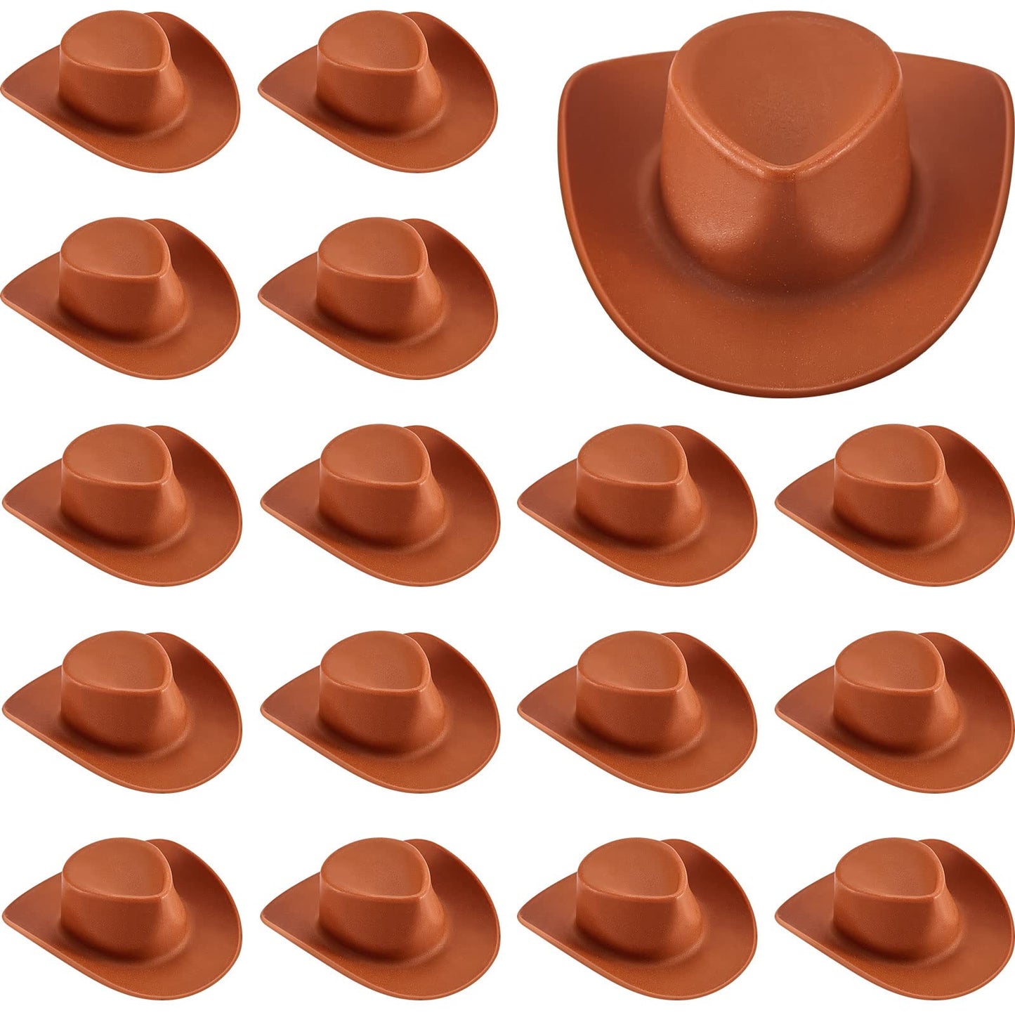40 Pieces Plastic Mini Cowboy Hat Cowgirl Hat For Crafts Western Hat Miniature Cute Doll Hat Tiny Party Hat Toy Doll Party Accessories For Shooters Pretend Play Dollhouse Decorations(Brown)