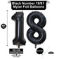 40 Inch Black 18 Number Balloons Giant 18 Balloons Black Birthday Balloons 18Th Birthday Anniversary Events Party Decorations Su