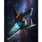 Katomula 100 Mtg Card Sleeves With 100 Inner Sleeve, Textured Back Art Sleeves, Fit Standard Size Cards-Spaceship