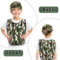 Unittype 12 Pcs Army Soldier Costume For Kids Include 6 Camouflage Military Caps And 6 Camouflage Vests For Kids Birthday Party