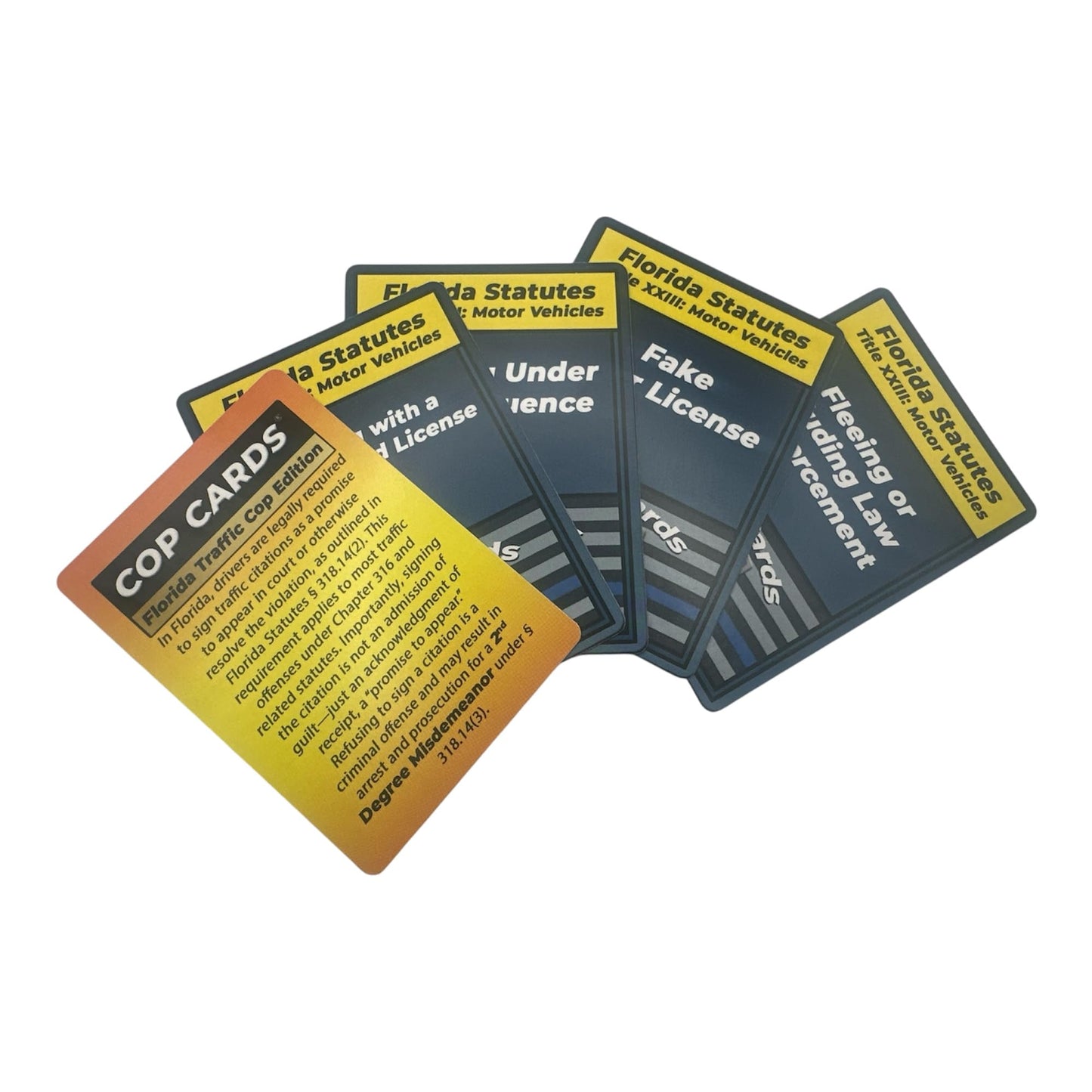 Cop Cards Premium Flashcards for Law Enforcement - Florida Traffic Cop - Multi Color, Cardboard Material