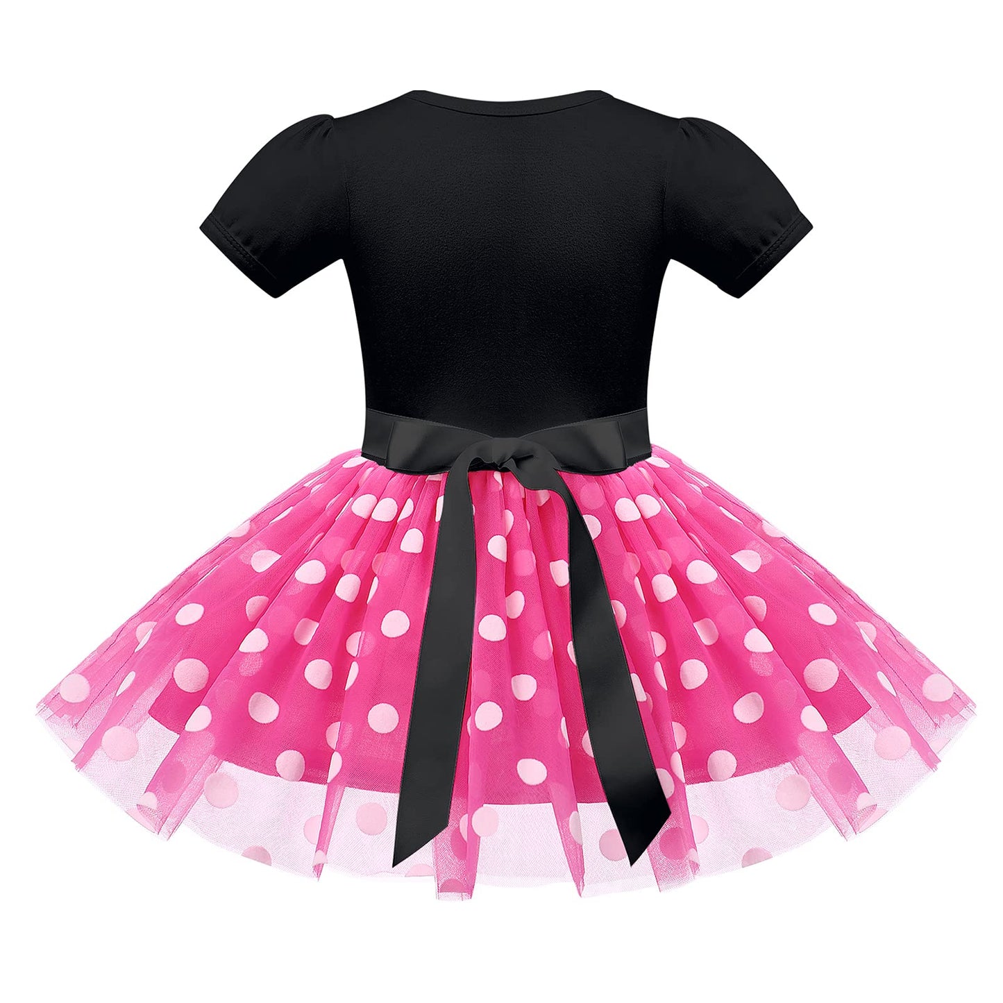 IMEKIS Mouse 6th Birthday Outfit Baby Girls Dress Polka Dots Mini Tutu Headband Six Years Old Cake Smash Photo Shoot Kids Sixth