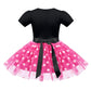 IMEKIS Mouse 6th Birthday Outfit Baby Girls Dress Polka Dots Mini Tutu Headband Six Years Old Cake Smash Photo Shoot Kids Sixth