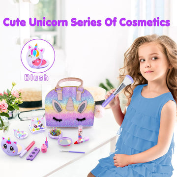 Kids Makeup Kit for Girl-Kids Makeup Girl Toys, Girl Makeup Sets Kids Toys Makeup Sets Little Girl Toddler Children Princess Chr