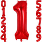 Red Number 1 Balloon 40 Inch, Big Large Foil Helium Number Balloons, Jumbo Giant Mylar Number 1 Balloons For 1St First Birthday