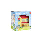 Bluey - Wooden Carry Along House - Indoor & Outdoor Play, 22 Pieces Including 6 Characters & 15 Piece Puzzle Mat - Portable Acti