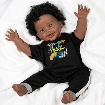 Paradise Galleries Realistic Reborn Newborn Black Baby Boy Doll 22 Inch Lifelike Curly Rooted Hair Oh Baby 4 Piece Gift Set For Ages 3 And Up - Oh Baby