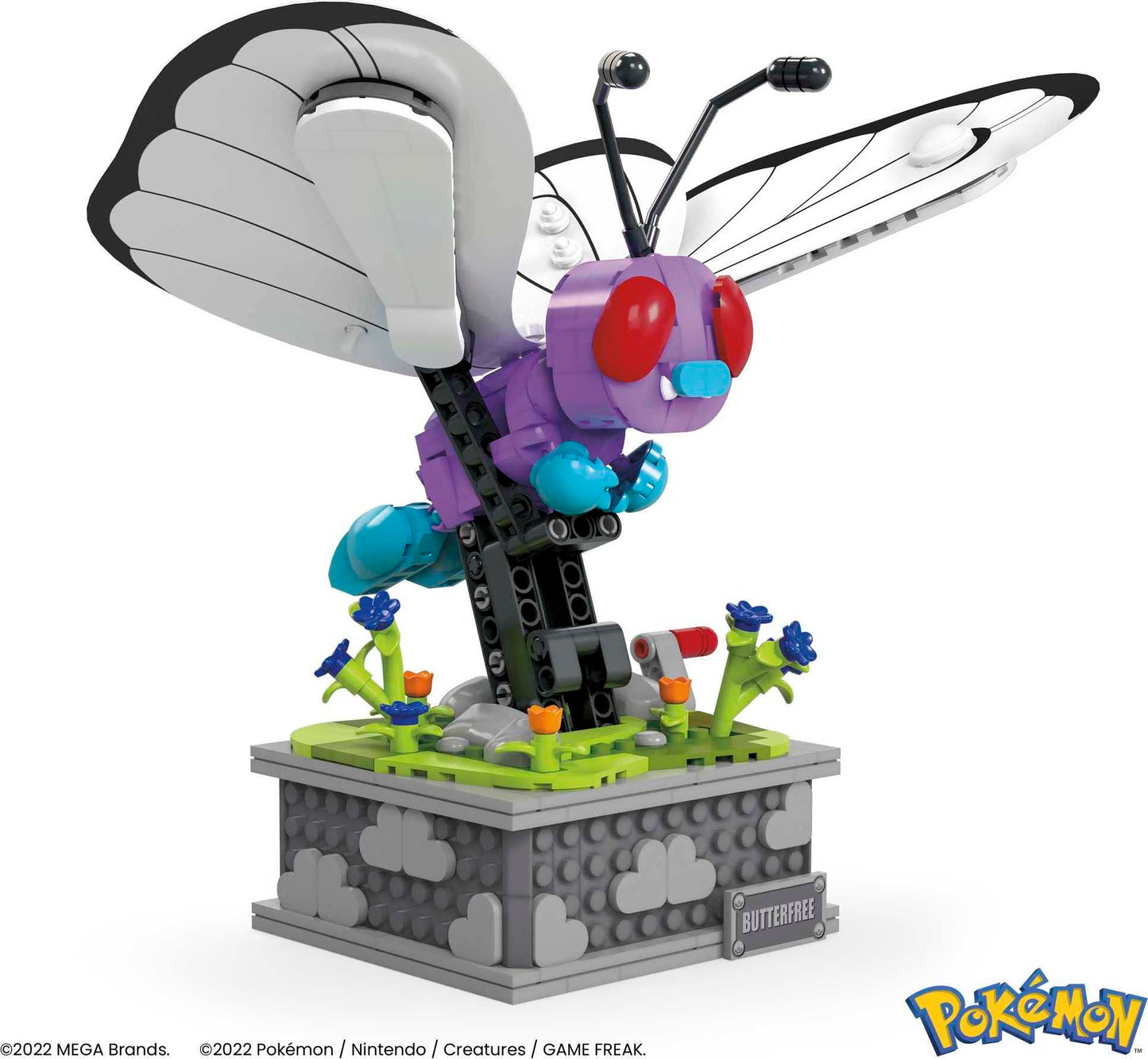 MEGA Pok?mon Building Toys  Motion Butterfree Collectible with Mechanized Movement and Display Case for mature-themed Builders and Collectors