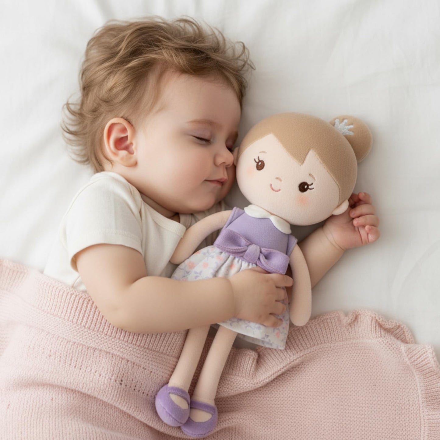 GAGAKU Soft Plush Baby Doll for Girls (12 ) - My First Baby Doll Gift for Girls  Toddlers & Infants  Machine Washable Rag Doll Toy - Purple Skirt Girl