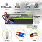 OVONIC 3S 5200mAh Lipo Battery 50C 11.1V EC5 Connector for RC Cars and Trucks