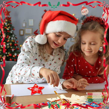 Fennoral 9 Pack Christmas Wind Chime Kit For Kids Make Your Own Star Wind Chime For Girls Boys Ornaments Diy Coloring Christmas