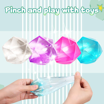 2Pcs Masonry Ice Squishy Stress Balls-Stress Cube -Diamond Sugar Balls Slow Rise-Fidget Toy For Your Best Mellow And Chill - Han