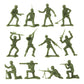 Tim Mee Plastic Army Men - 48pc OD Green Toy Soldier Figures - Made in USA - Durable Plastic
