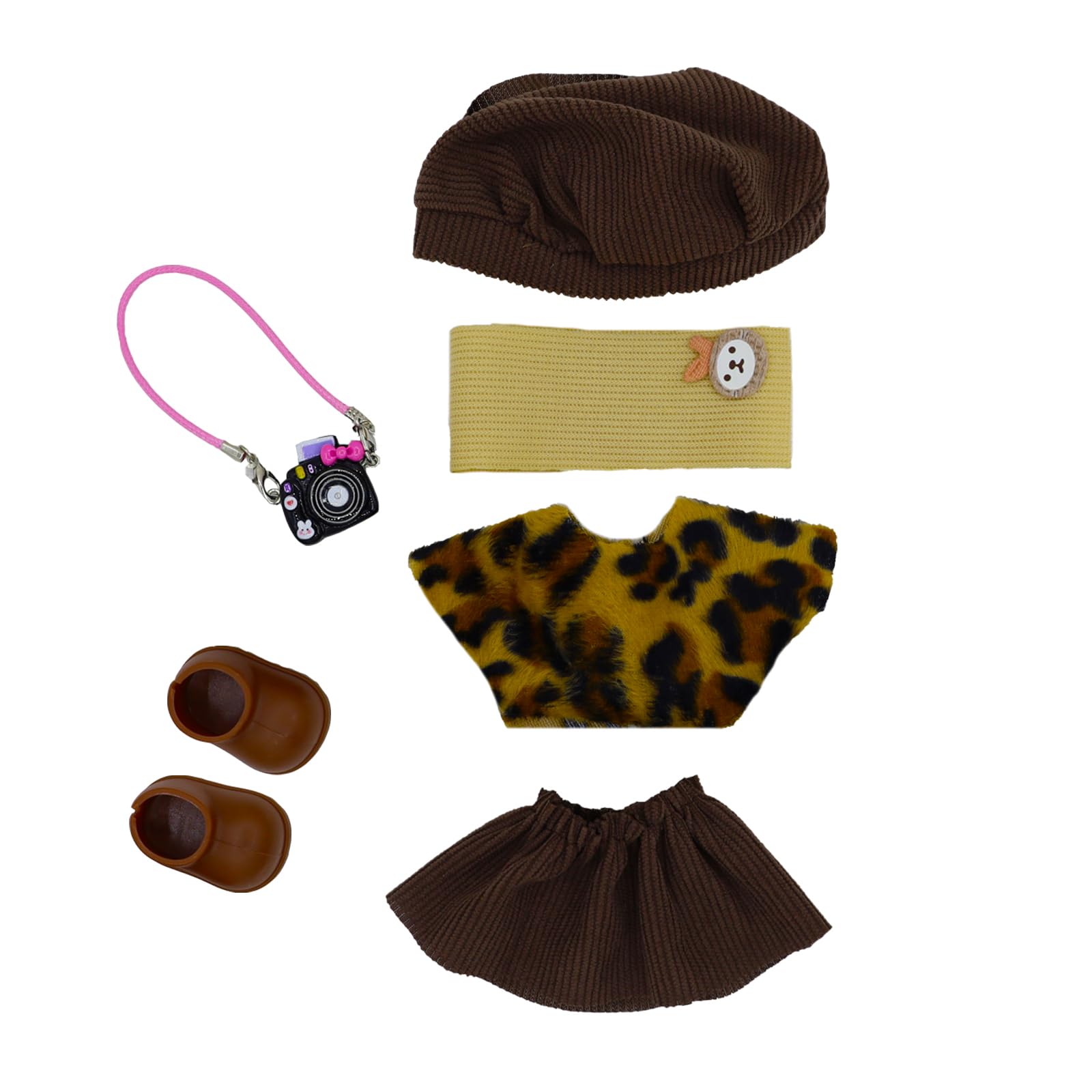 17Cm Doll Clothes Set With Shoes Camera, Luxury Chic Handmade Dolls Outfit, Dress Up Unique Style Hat Cute Clothes Accessories S
