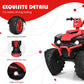 Costzon Kids ATV, 12V Electric Vehicle, Red, 42"x25.5"x29", LED Lights, Treaded Tires, Music & Horn for Boys & Girls