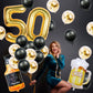 50Th Birthday Decorations Men, Happy 50Th Birthday Decorations With 40 Inch Gold 60 Number Balloons, Birthday Banner, Latex Ball